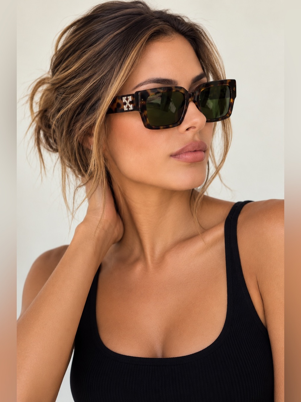 NWT Off-White Palmer Havana Green Sunglasses OERI14E